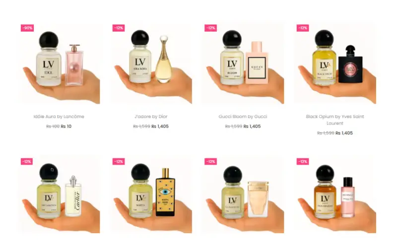 Scents Shop Website Design results